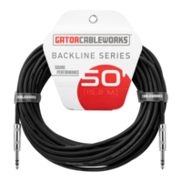 a professional 50-foot balanced patch cable featuring ¼-inch TRS male to ¼-inch TRS male connectors